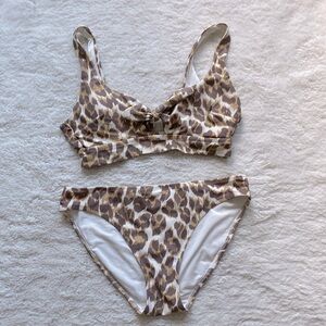 Aerie Swim set Small Light leopard